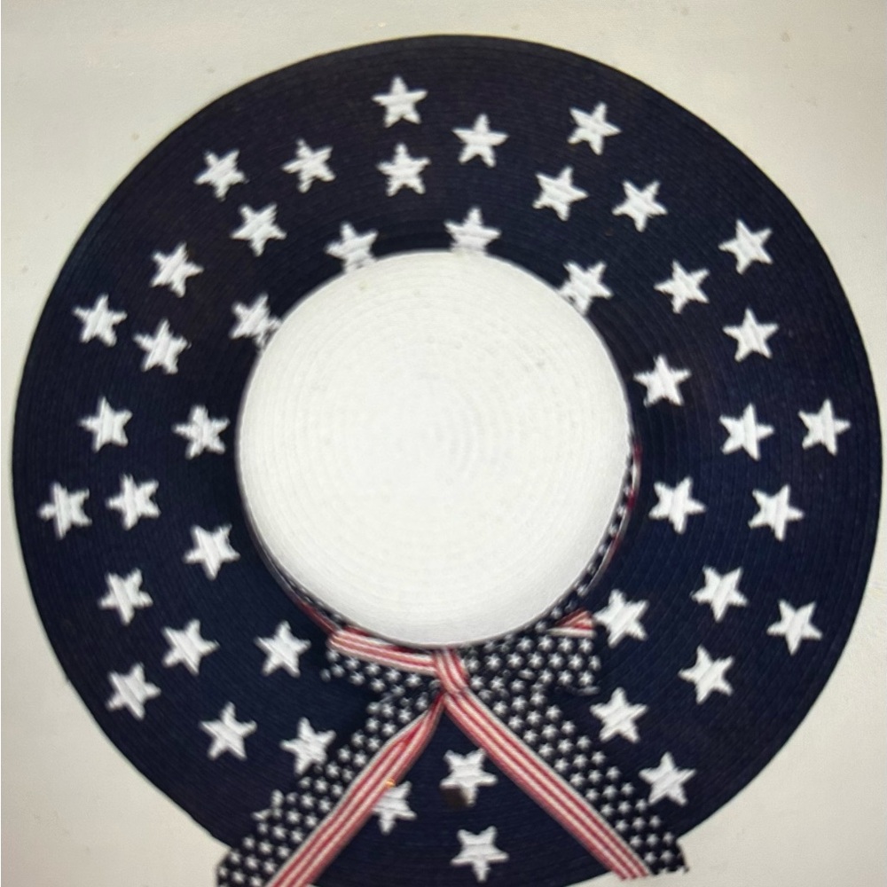 American Flag Summer Floppy Hat - Picture 3 of 5
